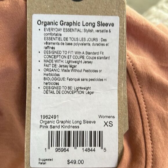 prAna graphic long sleeve 🪷 organic 🪷 NWT 🪷 pink sand kindness 🪷 XS - Picture 4 of 4